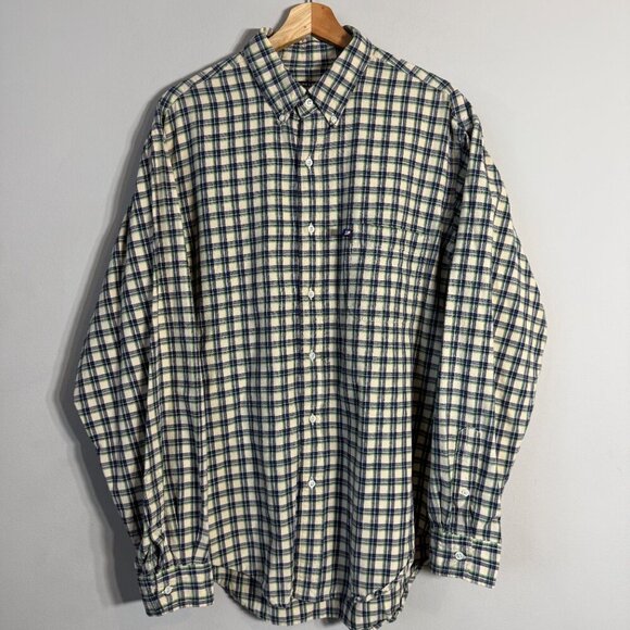 Ralph Lauren Jeans Co Plaid Flannel Button Down Shirt Mens Large Tan Preppy Soft - Picture 4 of 13